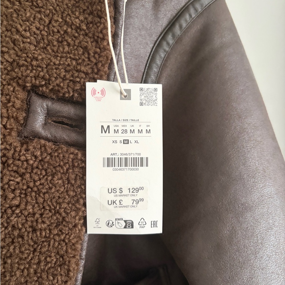Zara Reversible Double Faced Sherpa Jacket - Picture 12 of 13